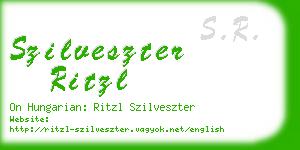 szilveszter ritzl business card